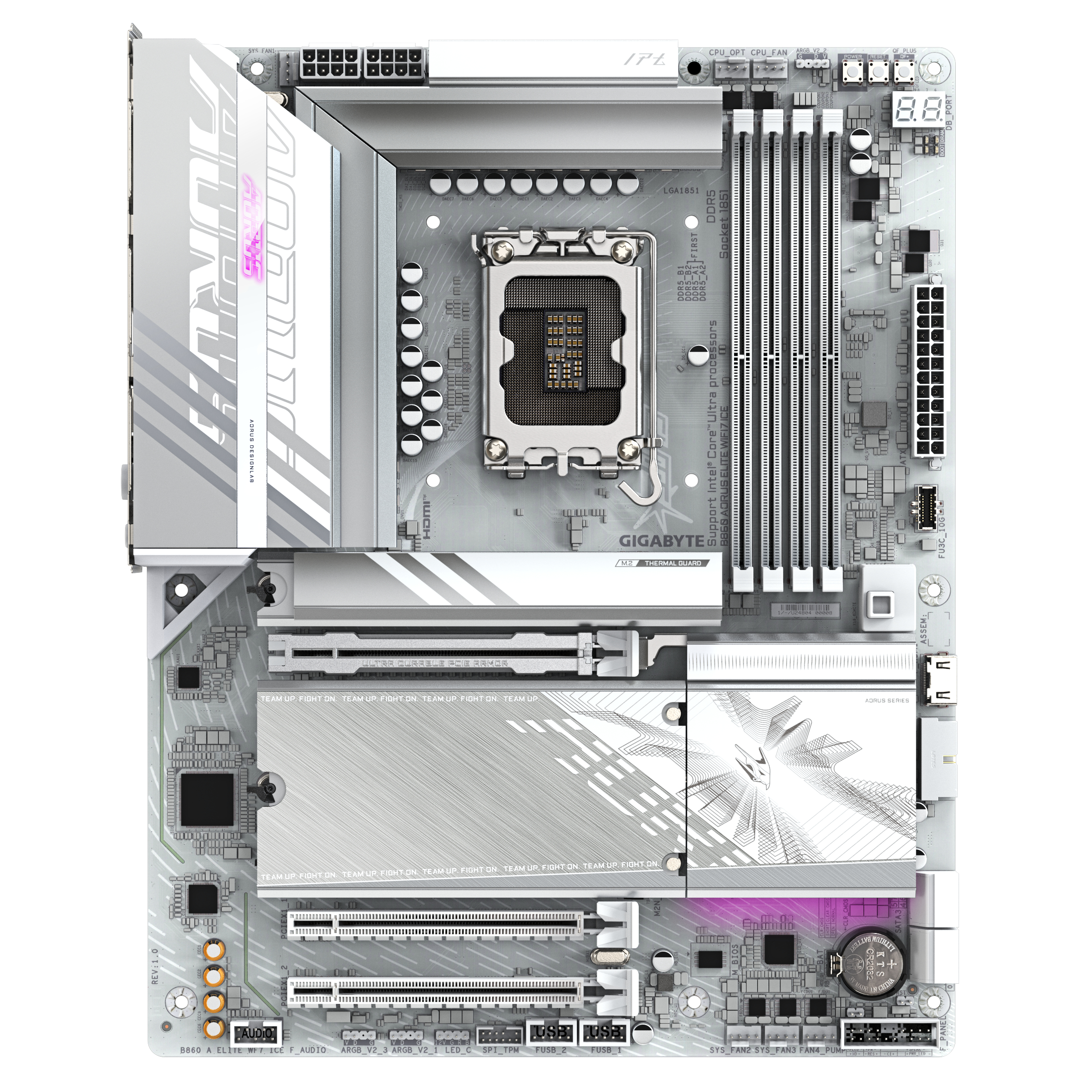 Bekijk afbeelding 2 van Gigabyte 1851 B860 AORUS ELITE WIFI7 ICE - DDR5/3xM.2/DP